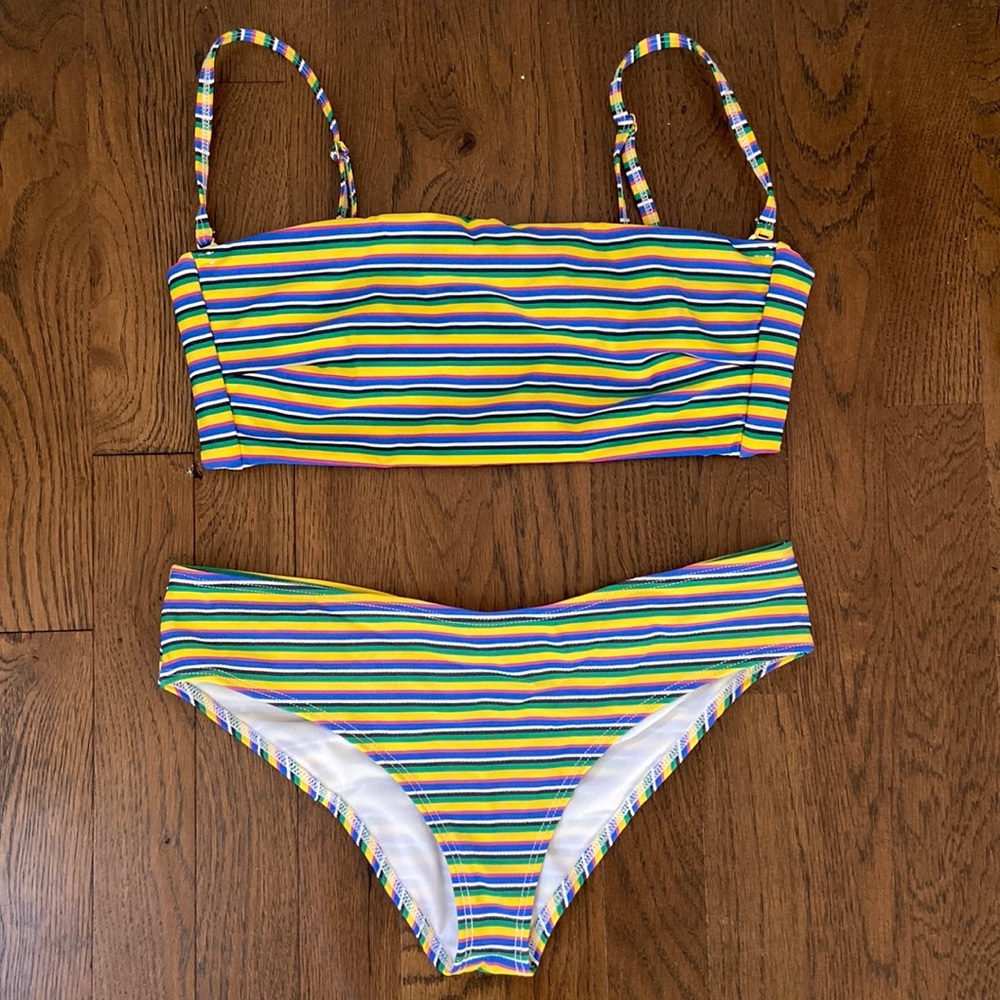 Montce Escape stripe summer bikini top and bottom set